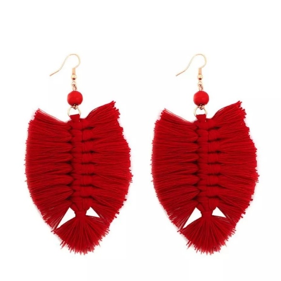 Red Boho Earrings